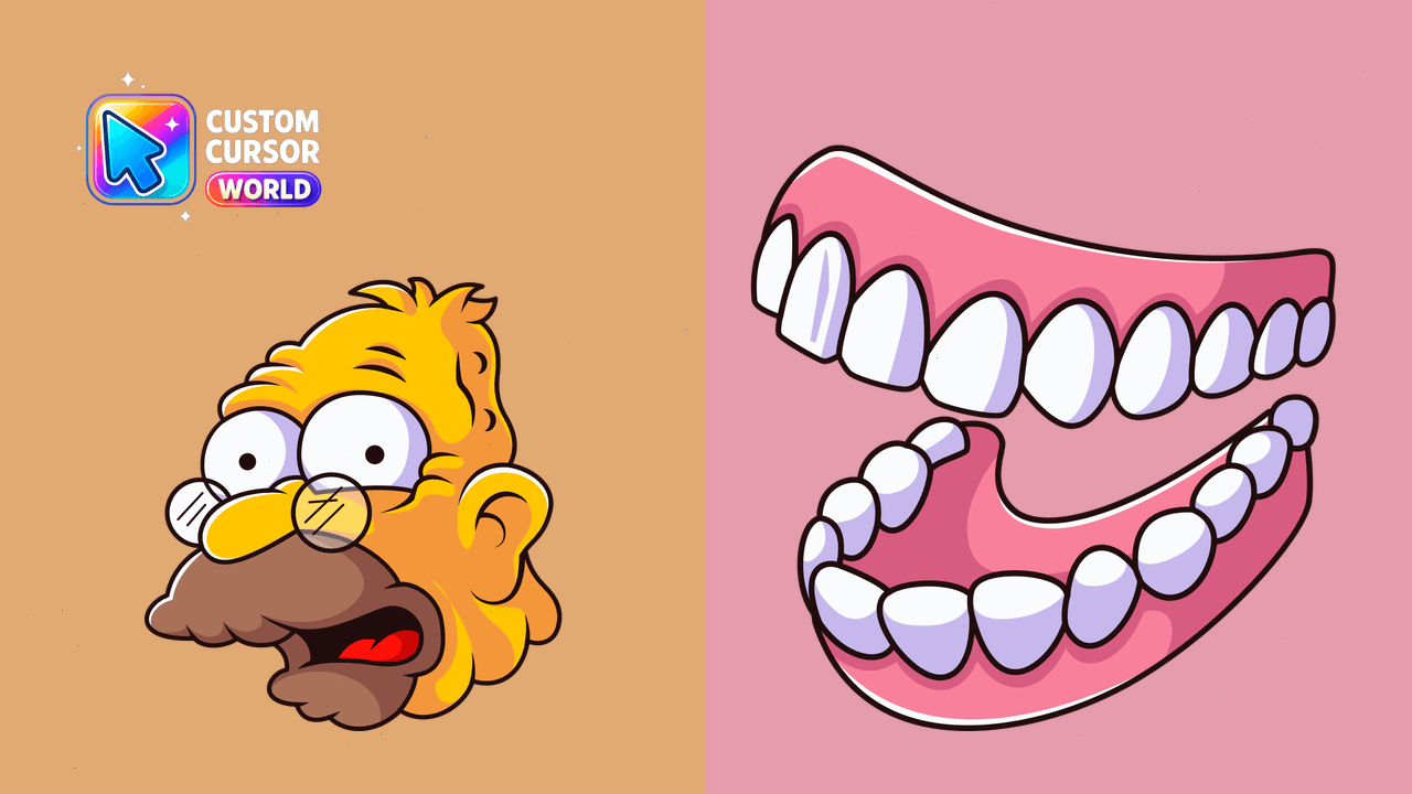 Cursor pack preview: Abraham Simpson Custom Cursor for Chrome and Edge