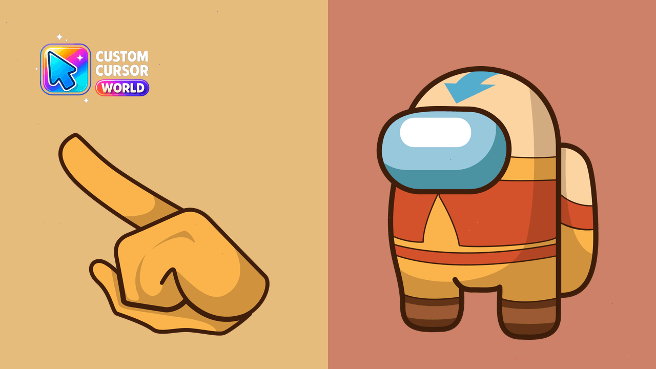 Cursor pack preview: Aang Among Us Avatar Custom Cursor Pack