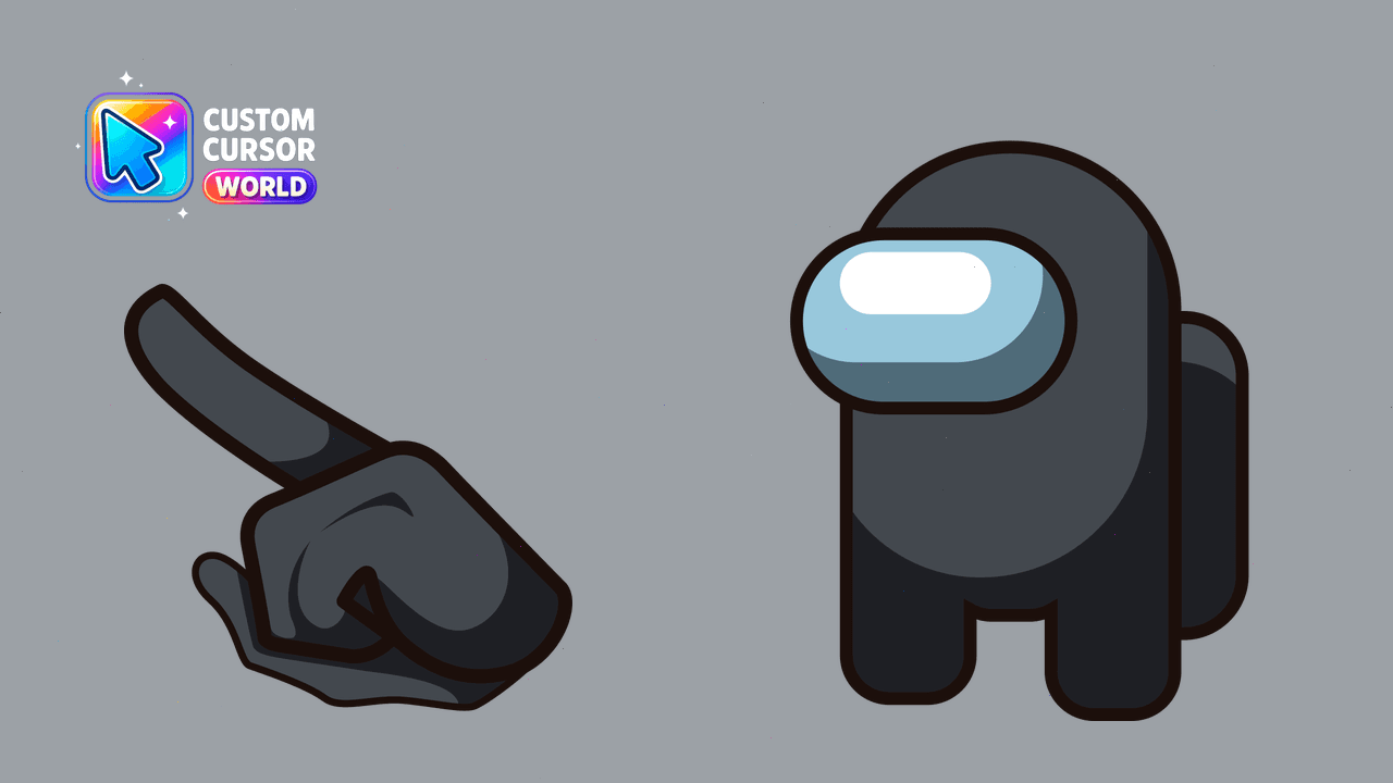 Cursor pack preview: Custom Cursor Pack - Black Among Us Character for Chrome & E