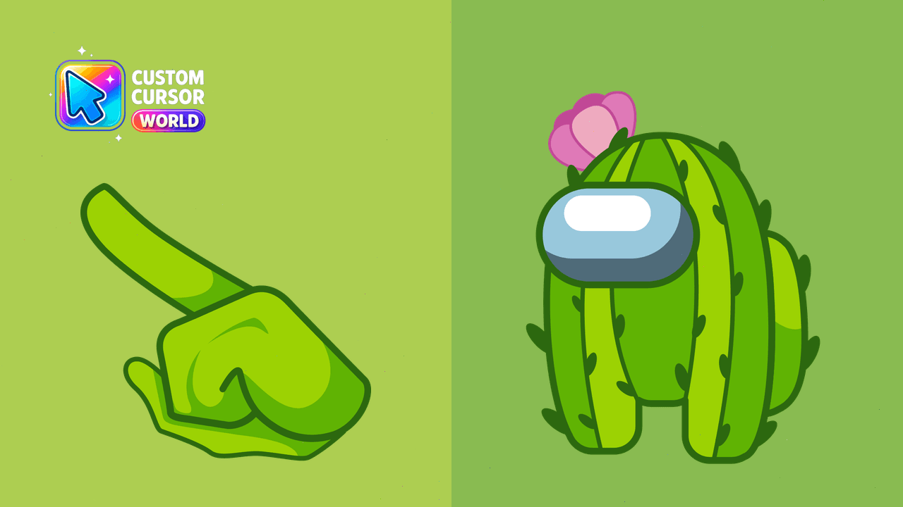 Cursor pack preview: Among Us Cactus Custom Cursor Pack for Chrome and Edge