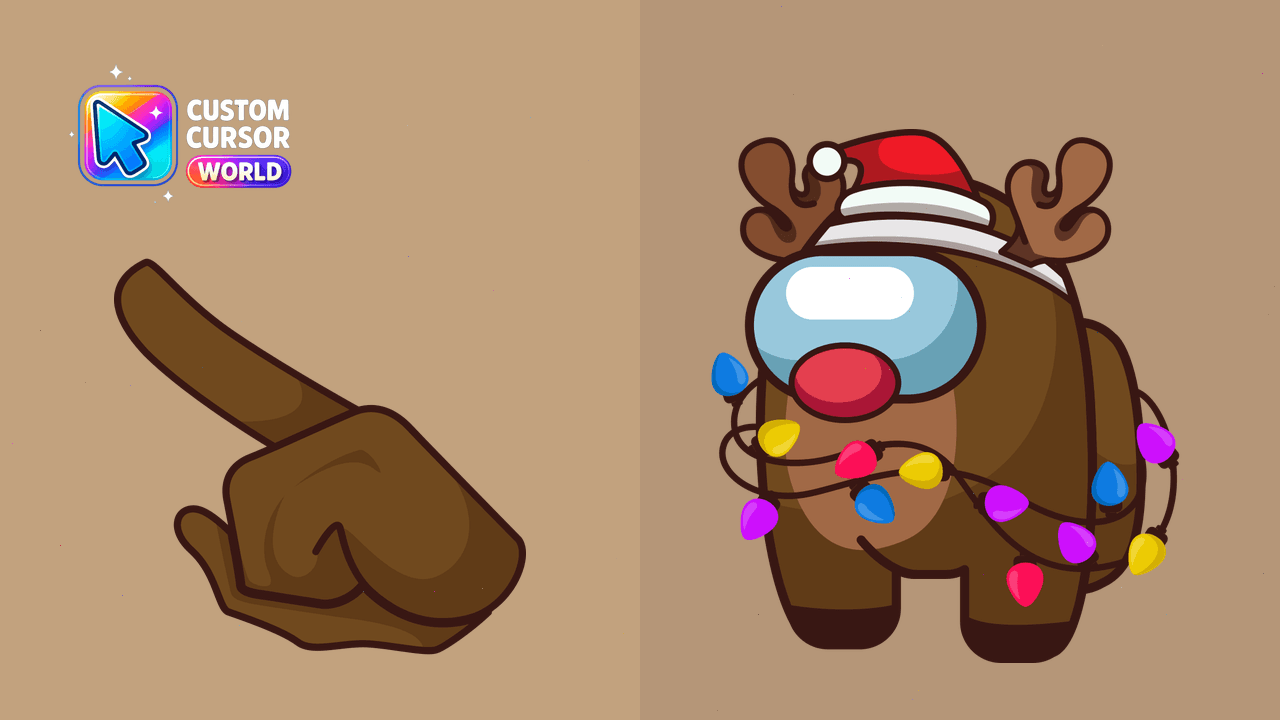 Cursor pack preview: Custom Cursor Pack - Among Us Christmas Deer Edition