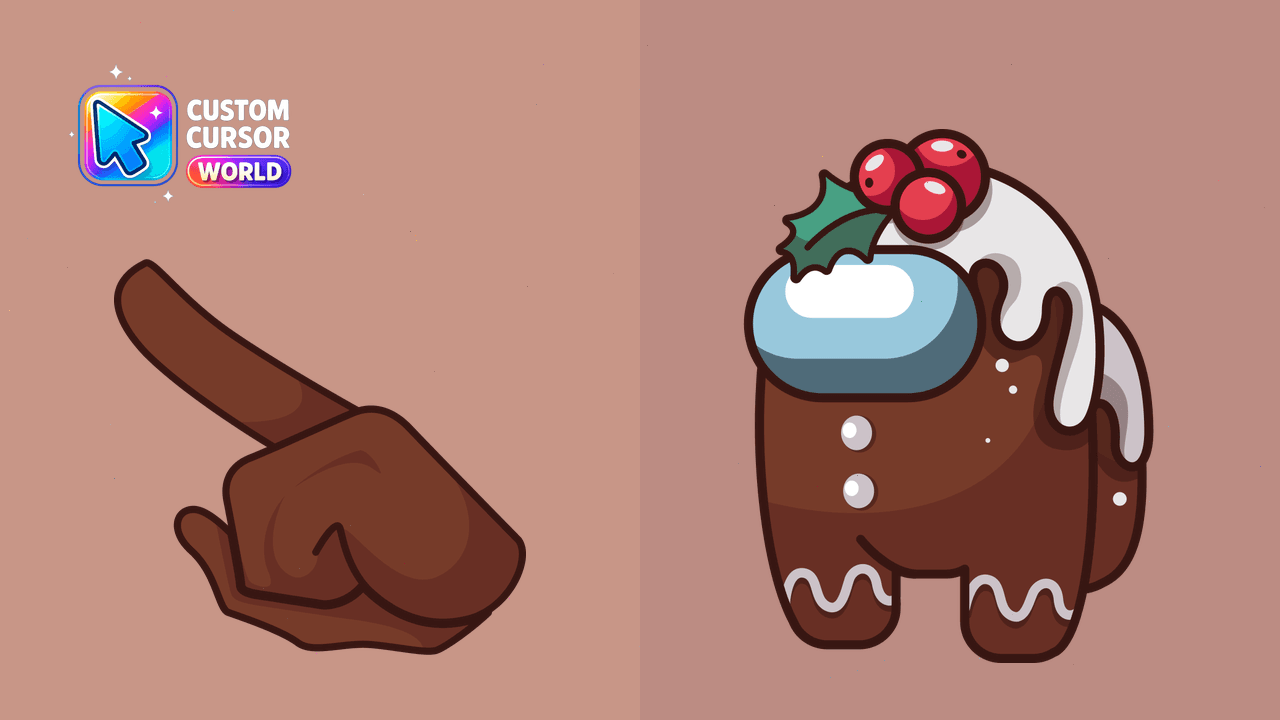 Cursor pack preview: Custom Cursor Pack - Among Us Gingerbread Theme