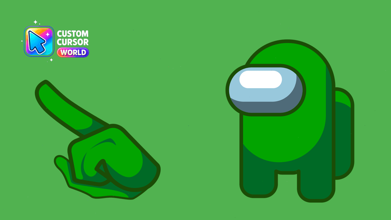 Cursor pack preview: Custom Cursor Pack - Among Us Green Character for Google Chr