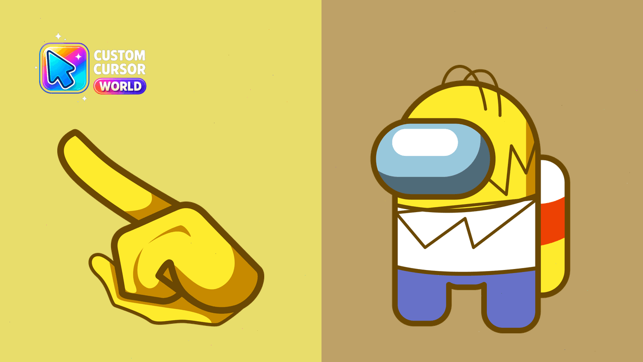 Cursor pack preview: Homer Simpson Custom Cursor Pack for Chrome & Edge