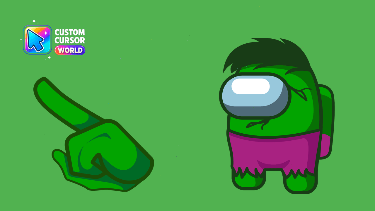 Cursor pack preview: Hulk Among Us Custom Cursor Pack for Chrome and Edge