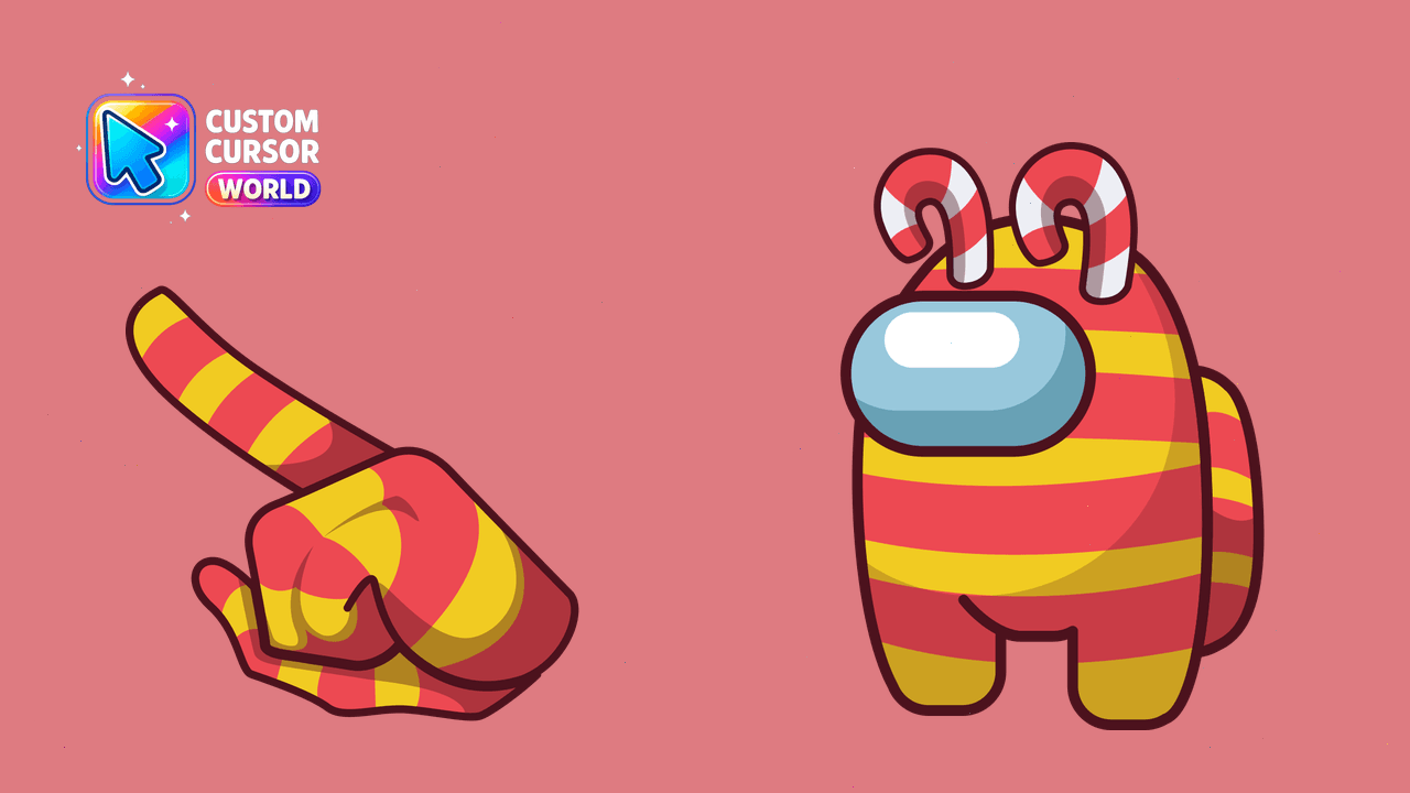 Cursor pack preview: Happy Holidays Cursor Pack with Among Us Lollipop