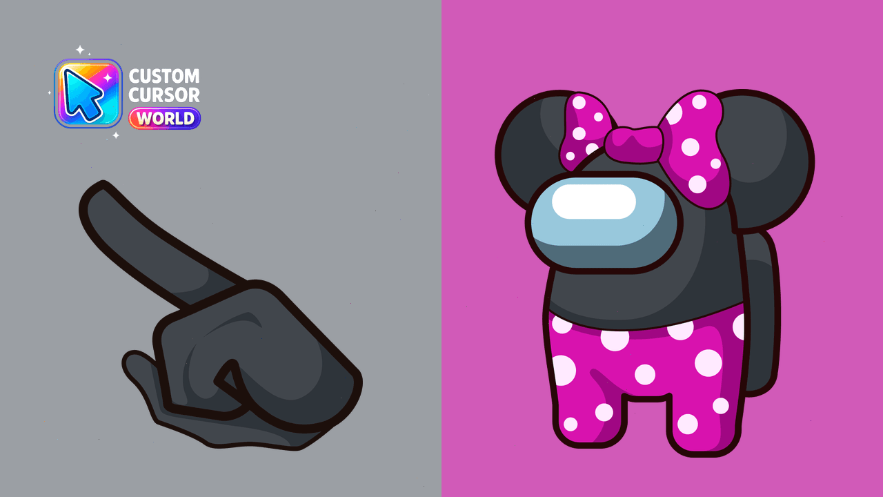 Cursor pack preview: Among Us Minnie Mouse Custom Cursor Pack