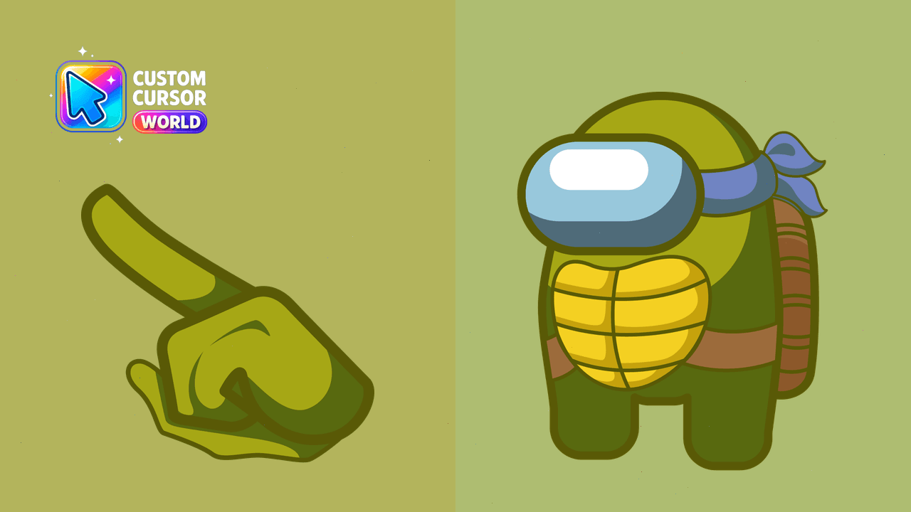 Cursor pack preview: Among Us Ninja Turtle Custom Cursor Pack for Web Browsers