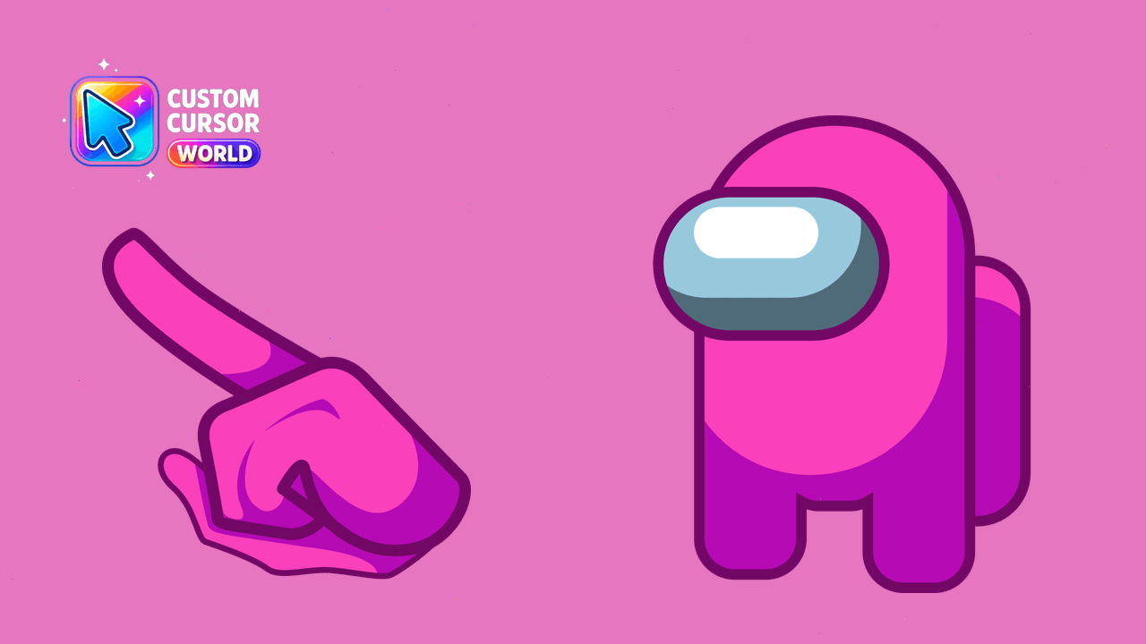 Cursor pack preview: Custom Cursor Pack for Among Us - Pink Character