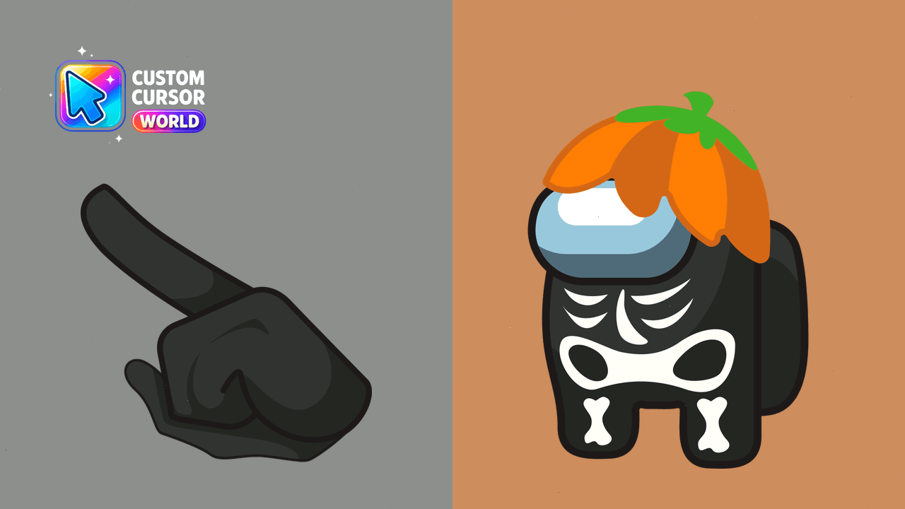 Cursor pack preview: Custom Cursor Pack for Halloween - Among Us Skeleton Charact