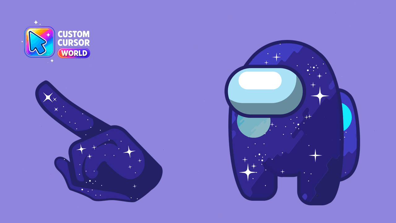 Cursor pack preview: Stylish Among Us Space Character Cursor Pack for Browsers