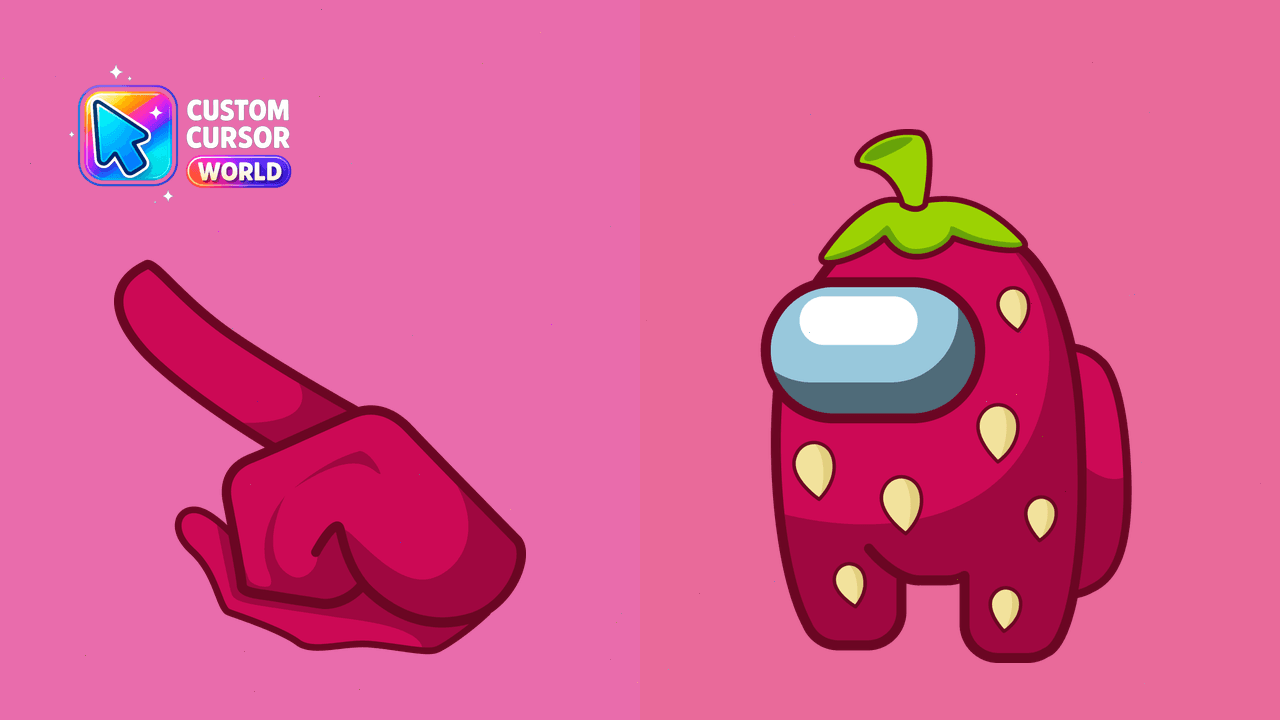 Cursor pack preview: Among Us Strawberry Custom Cursor Pack