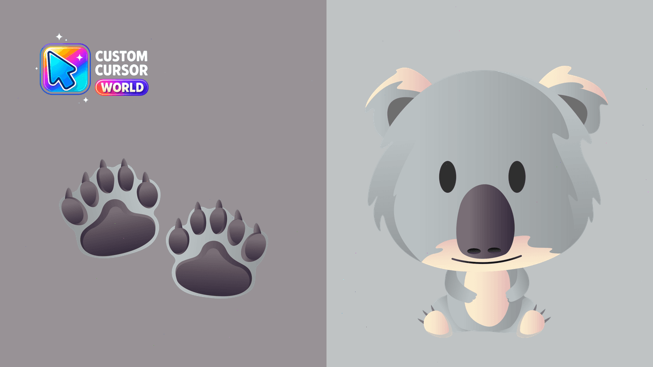 Cursor pack preview: Koala Cursor Pack - Custom Animated Browsers Collection
