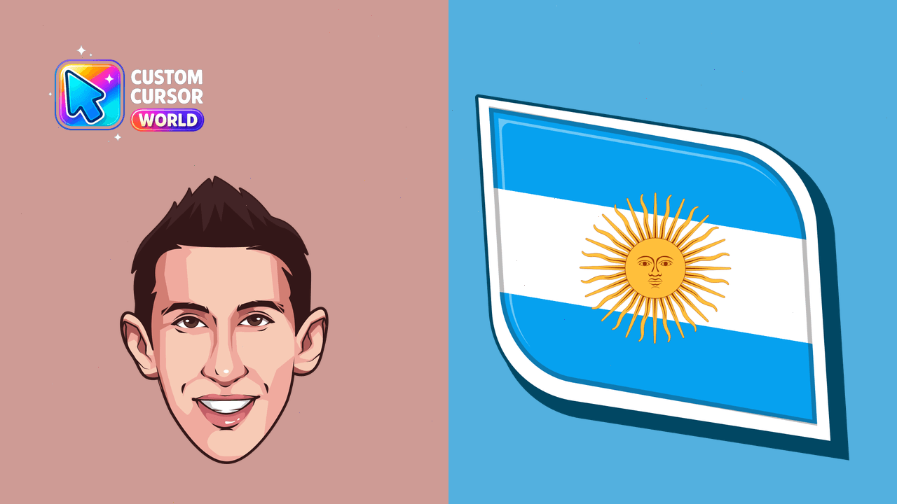 Cursor pack preview: Angel Di Maria Cursor Pack - Custom Chrome Theme