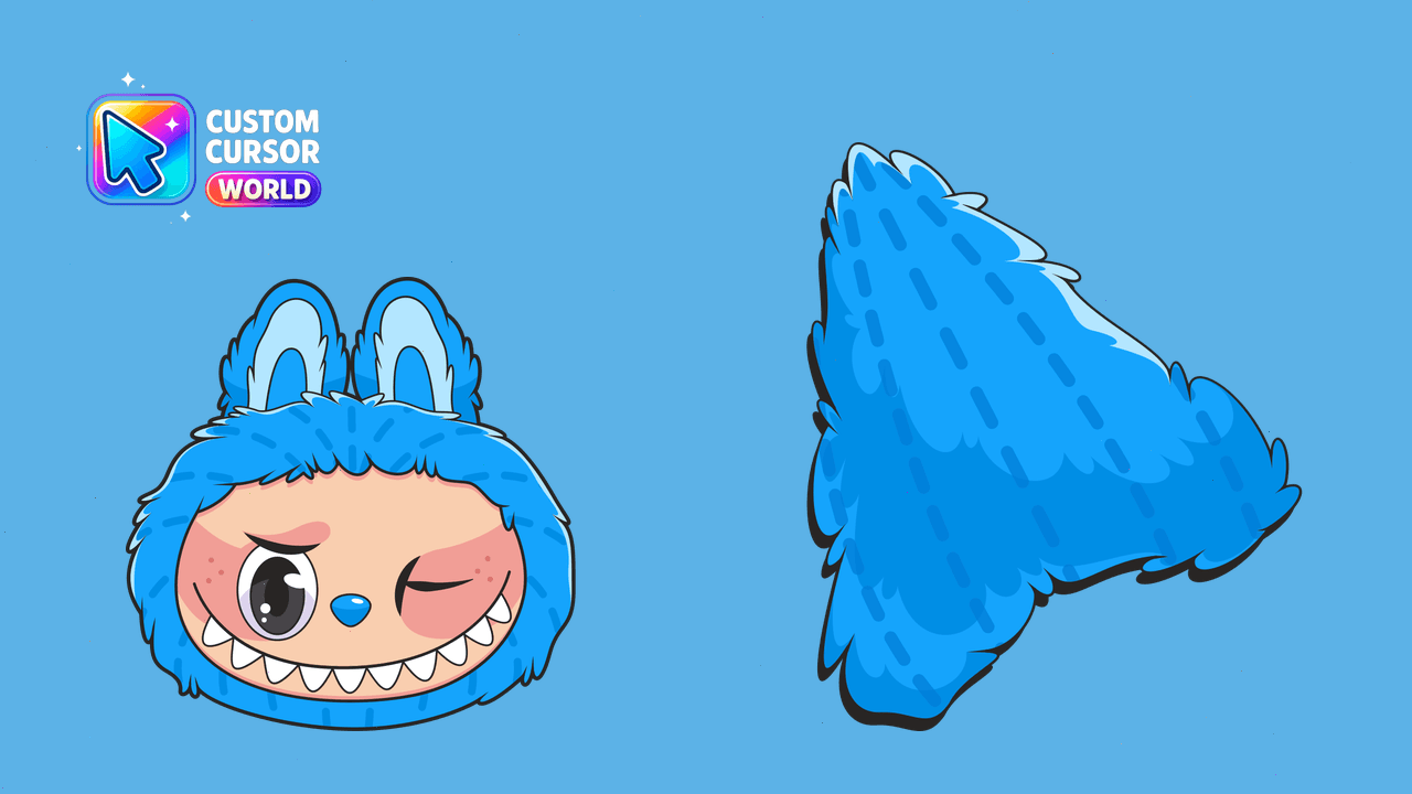 Cursor pack preview: Blue Labubu Custom Cursor for Chrome and Edge