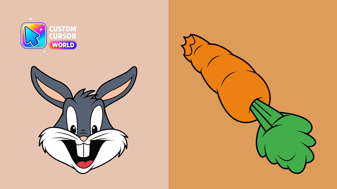 Cursor pack preview: Bugs Bunny Custom Cursor Pack for Chrome and Edge