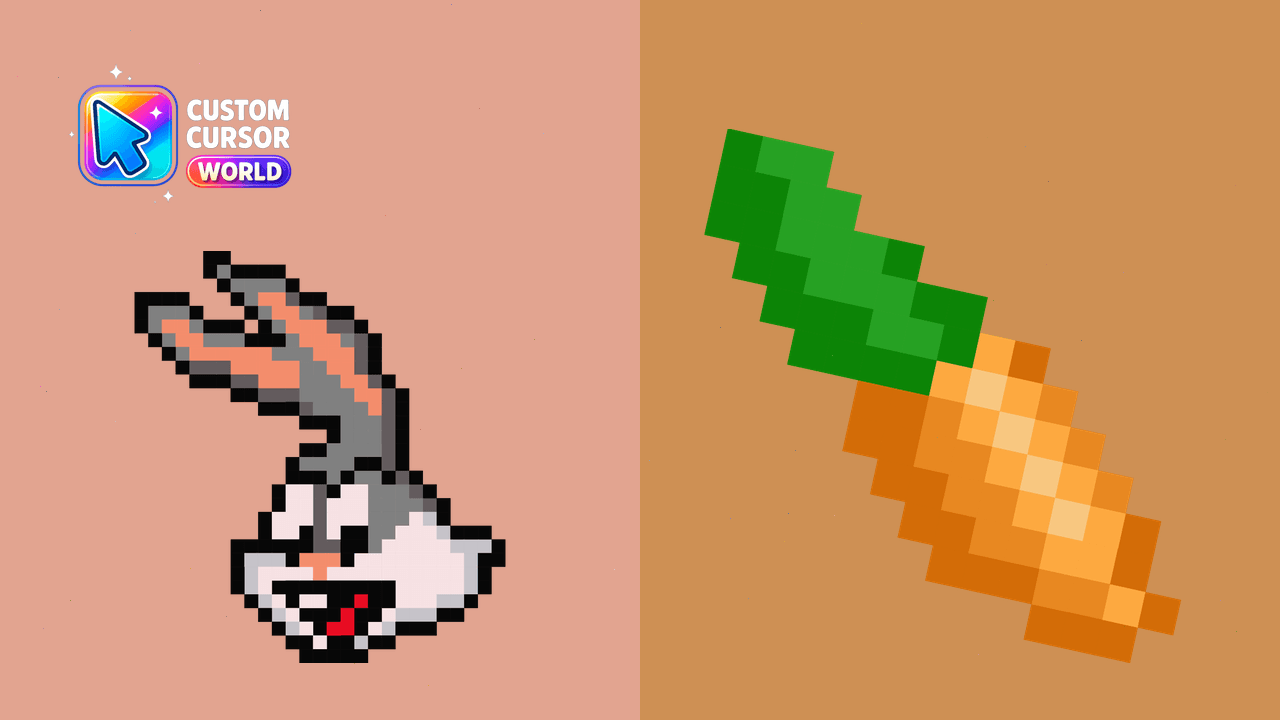 Cursor pack preview: Bugs Bunny Pixel Cursor Pack