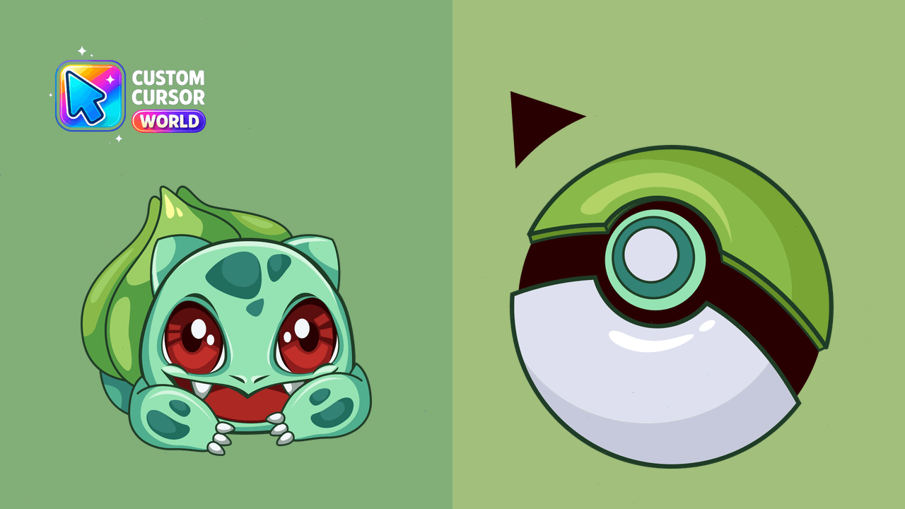 Cursor pack preview: Bulbasaur Custom Cursor Pack for Chrome & Edge