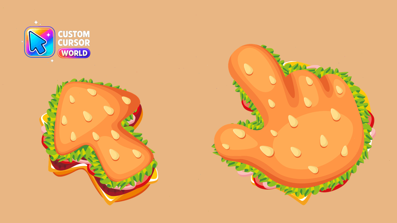 Cursor pack preview: Burger Texture Custom Cursor Pack