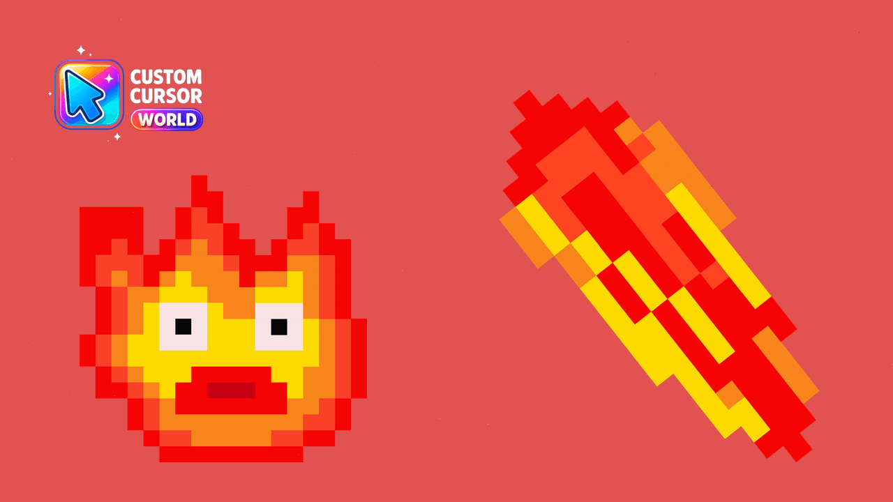Cursor pack preview: Custom Cursor Pack - Calcifer Pixel