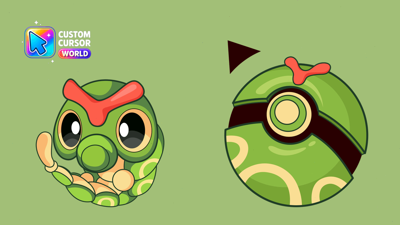 Cursor pack preview: Caterpie Custom Cursor Pack for Windows and Chrome