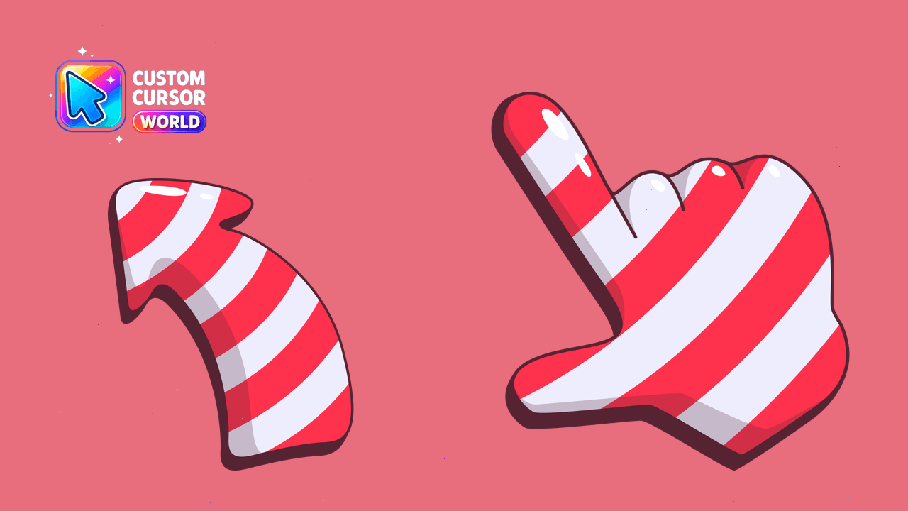 Cursor pack preview: Custom Candy Cane Cursor Pack
