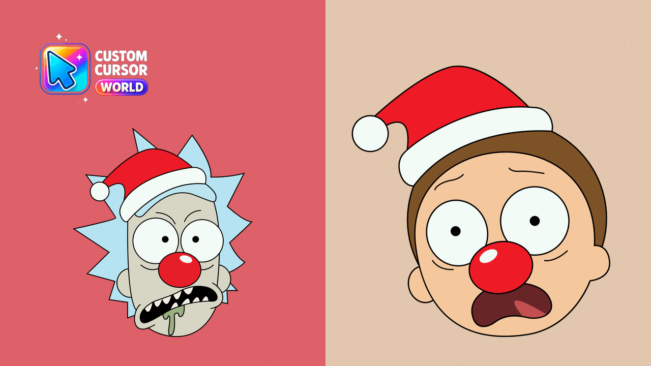 Cursor pack preview: Custom Cursor Pack Rick and Morty - Merry Xmas 2023