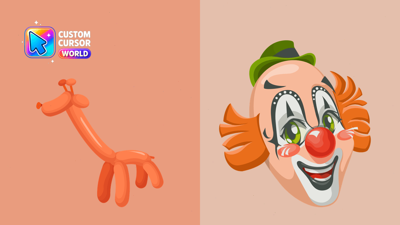 Cursor pack preview: Circus Clown Custom Cursor Pack for Chrome
