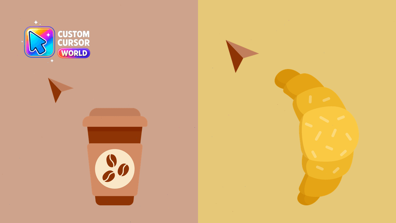 Cursor pack preview: Custom Coffee & Croissant Mouse Cursor Pack