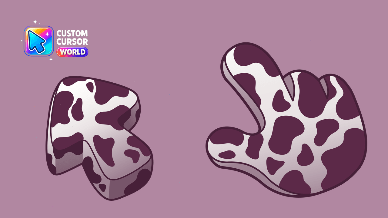 Cursor pack preview: Adorable Cow Cursor Pack for Web Browsing