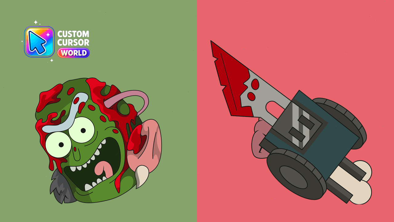 Cursor pack preview: Insane Pickle Rick Custom Cursor Pack for Halloween