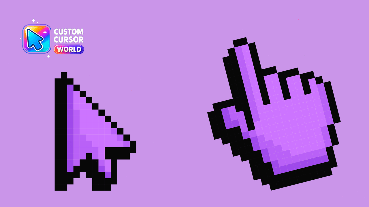 Cursor pack preview: Custom Purple Pixel Cursor Pack for Chrome