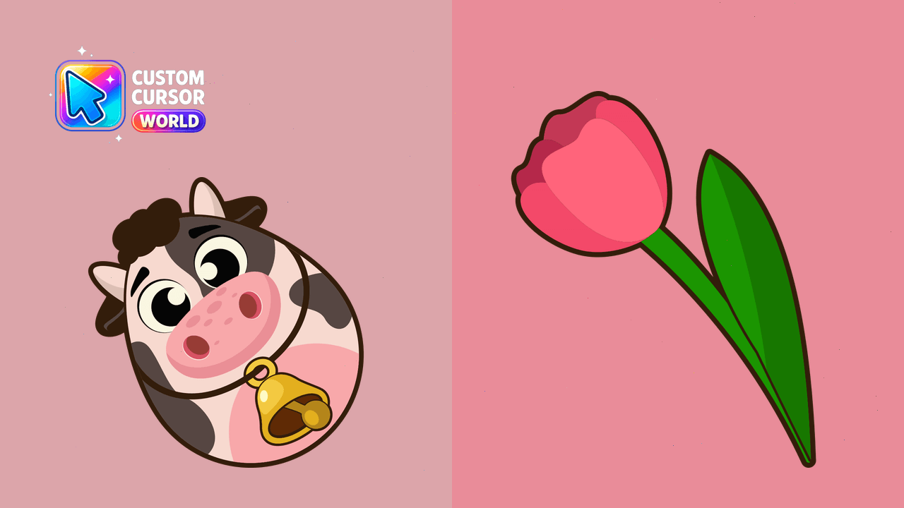 Cursor pack preview: Custom Cursor Pack - Easter Egg Cow Collection