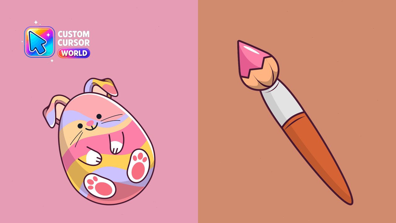 Easter Bunny Cursor Pack for Chrome and Edge - Custom cursor pack preview image showing 2 cursors