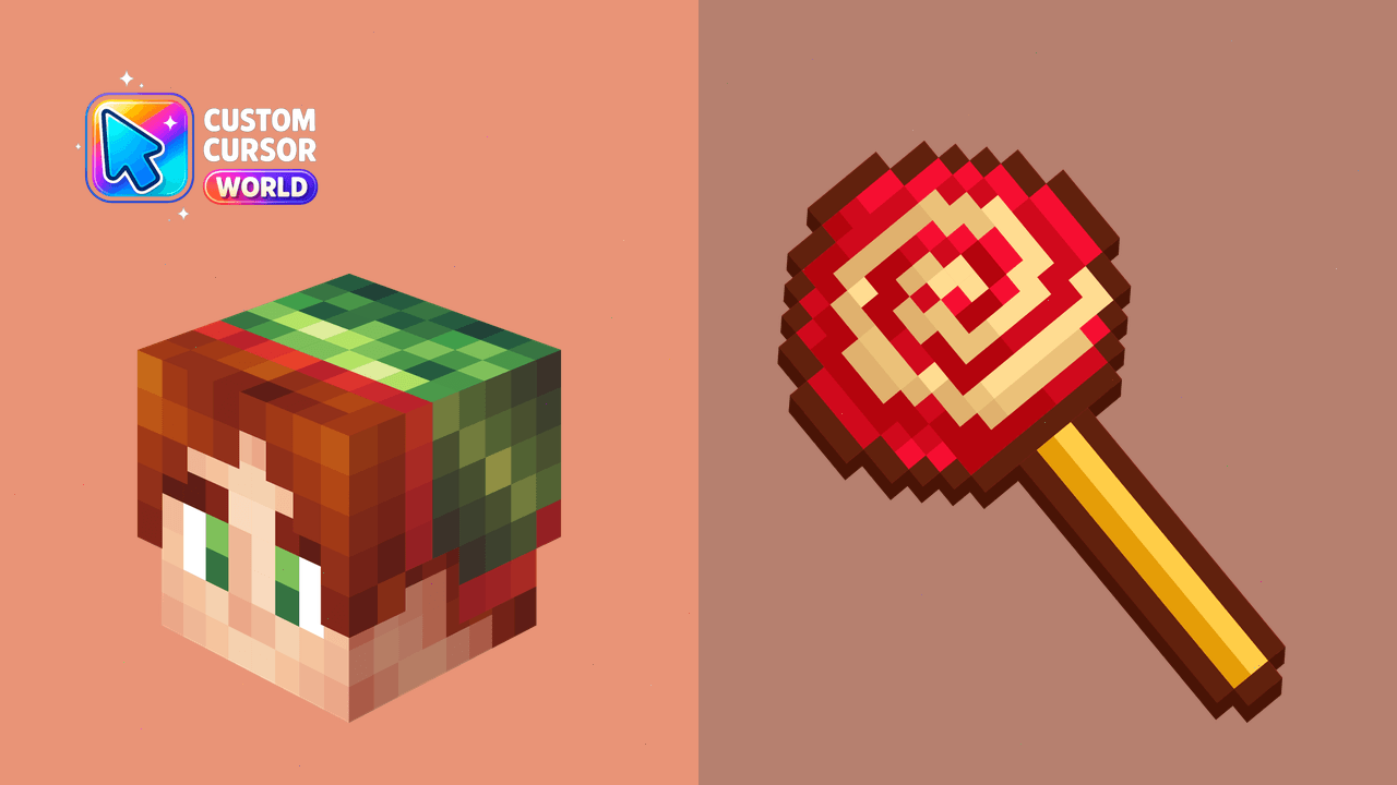 Cursor pack preview: Elf Minecraft Cursor Pack for Chrome