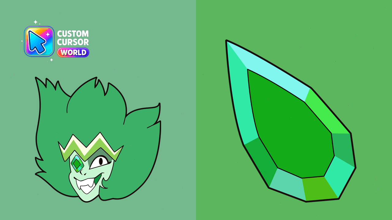 Cursor pack preview: Emerald Gemstone Cursor Pack for Chrome and Edge