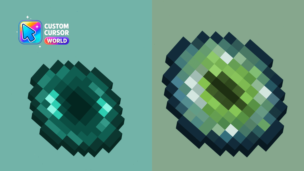 Cursor pack preview: Minecraft-Inspired Custom Cursor Pack - Ender Pearl & Eye of
