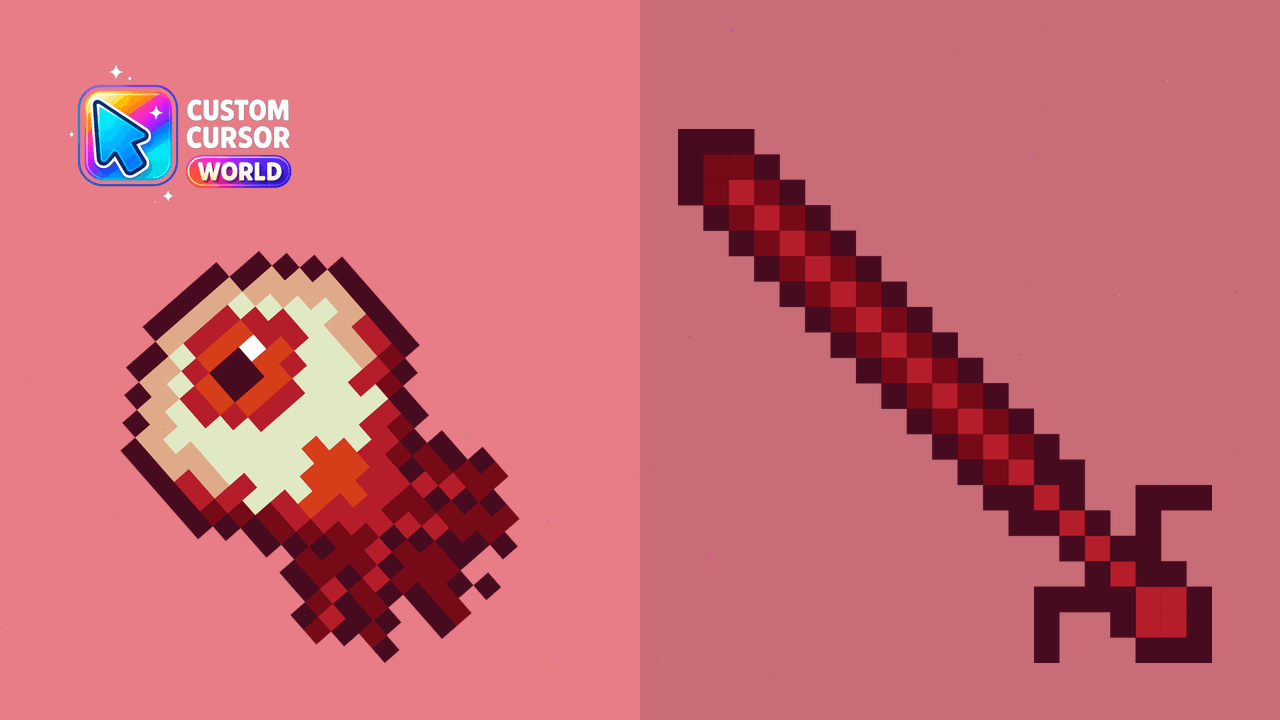 Cursor pack preview: Spooky Cursor Pack - Eye Pixel for Halloween
