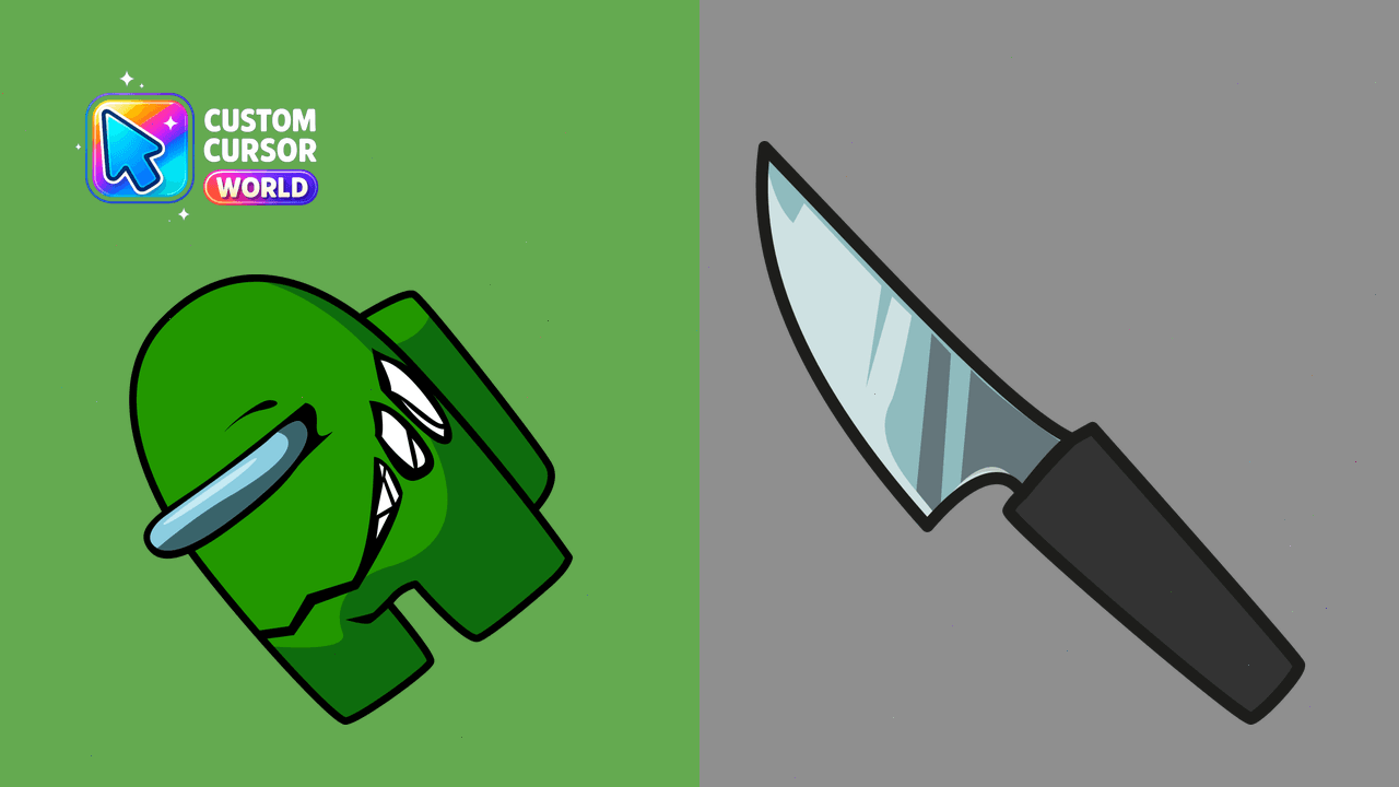 Cursor pack preview: Pixelated Green Impostor Cursor Pack