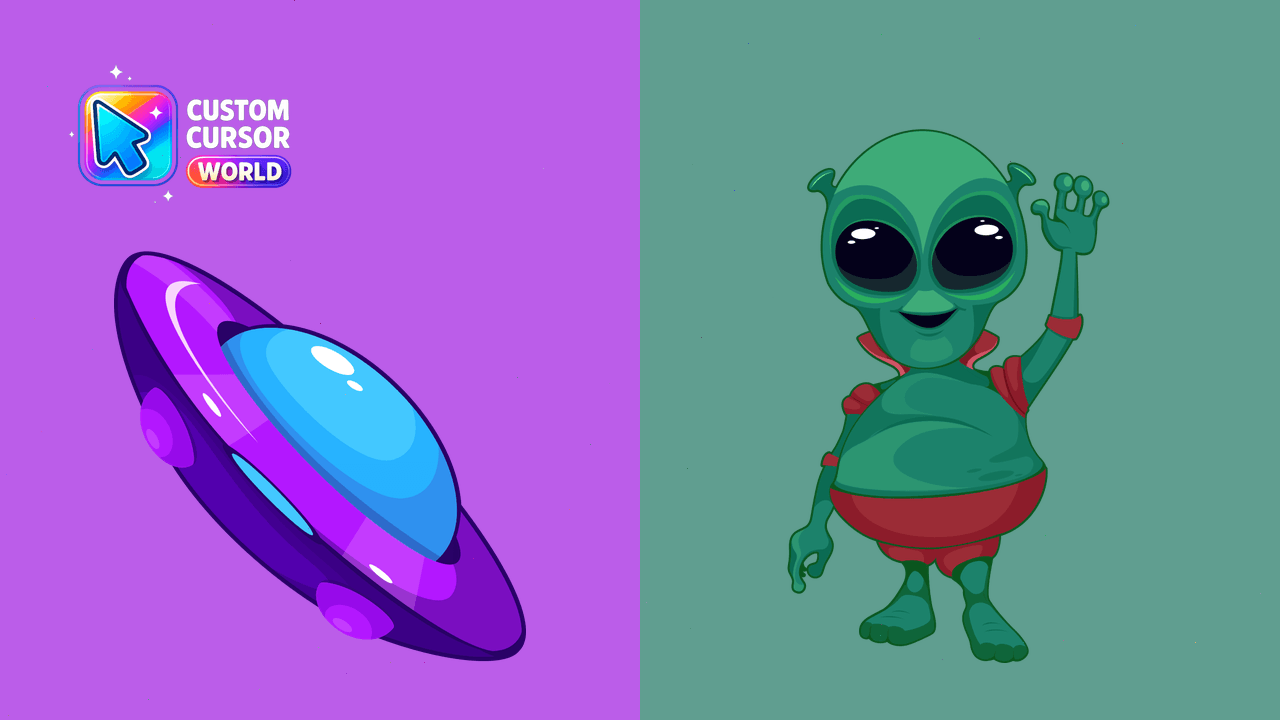 Cursor pack preview: Custom Cursor Pack - Friendly Alien Collection