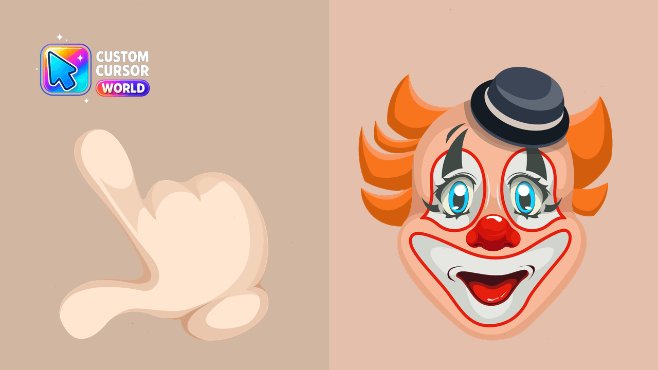 Cursor pack preview: Comical Clown Custom Mouse Cursor