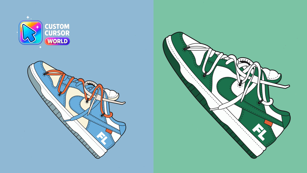 Cursor pack preview: Chrome Styled Futura x Off-White x Nike Dunk Low Cursor Pack