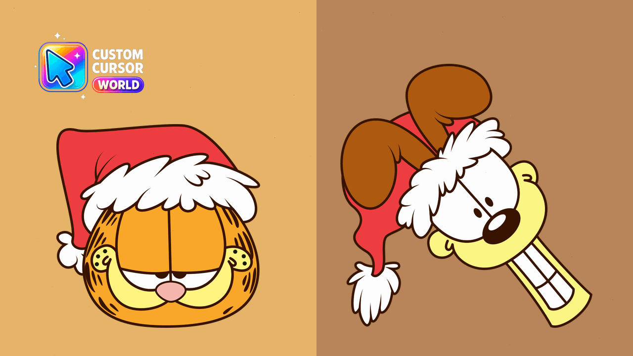 Cursor pack preview: Garfield & Odie Cursor Pack for Chrome - Christmas 2023