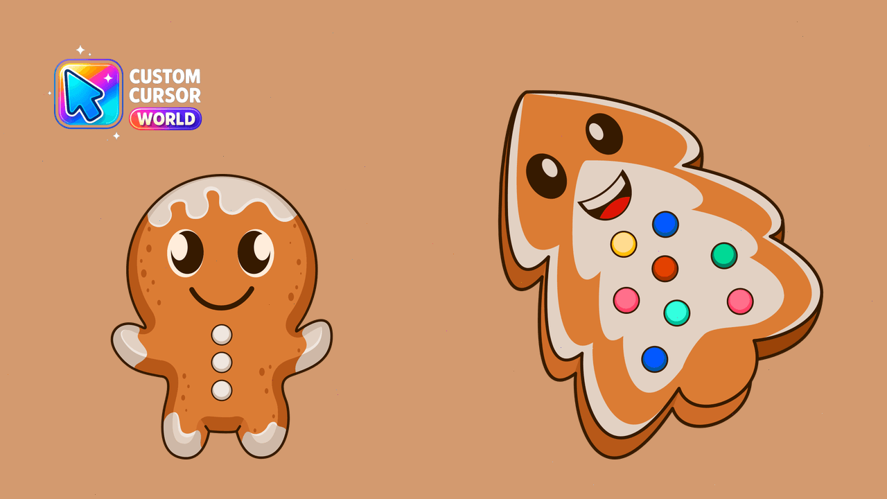 Cursor pack preview: Magic Cursor Pack - Gingerbread Custom Mouse Pointer