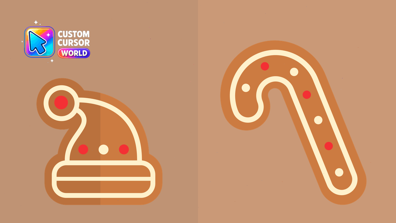 Cursor pack preview: Gingerbread Cookies Cursor Pack for Windows Apps