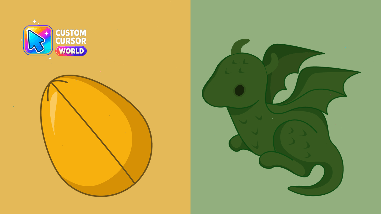 Cursor pack preview: Enchanted Golden Dragon Egg Cursor Pack for Windows and Chro