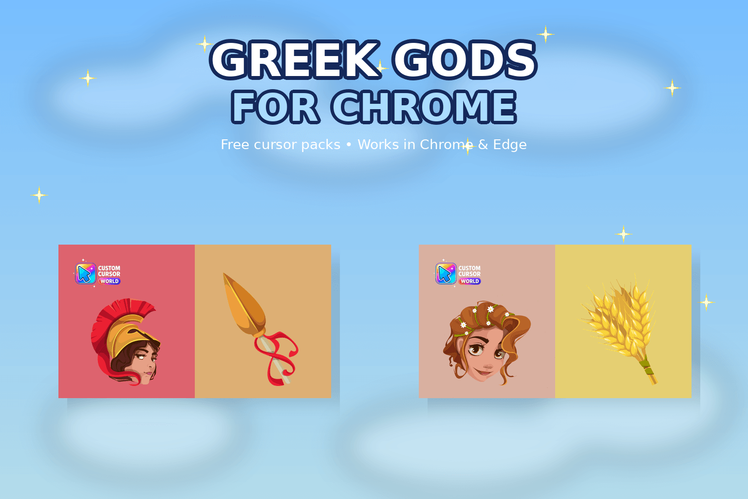 Greek Gods Cursor Collection for Chrome - Custom cursor collection preview image