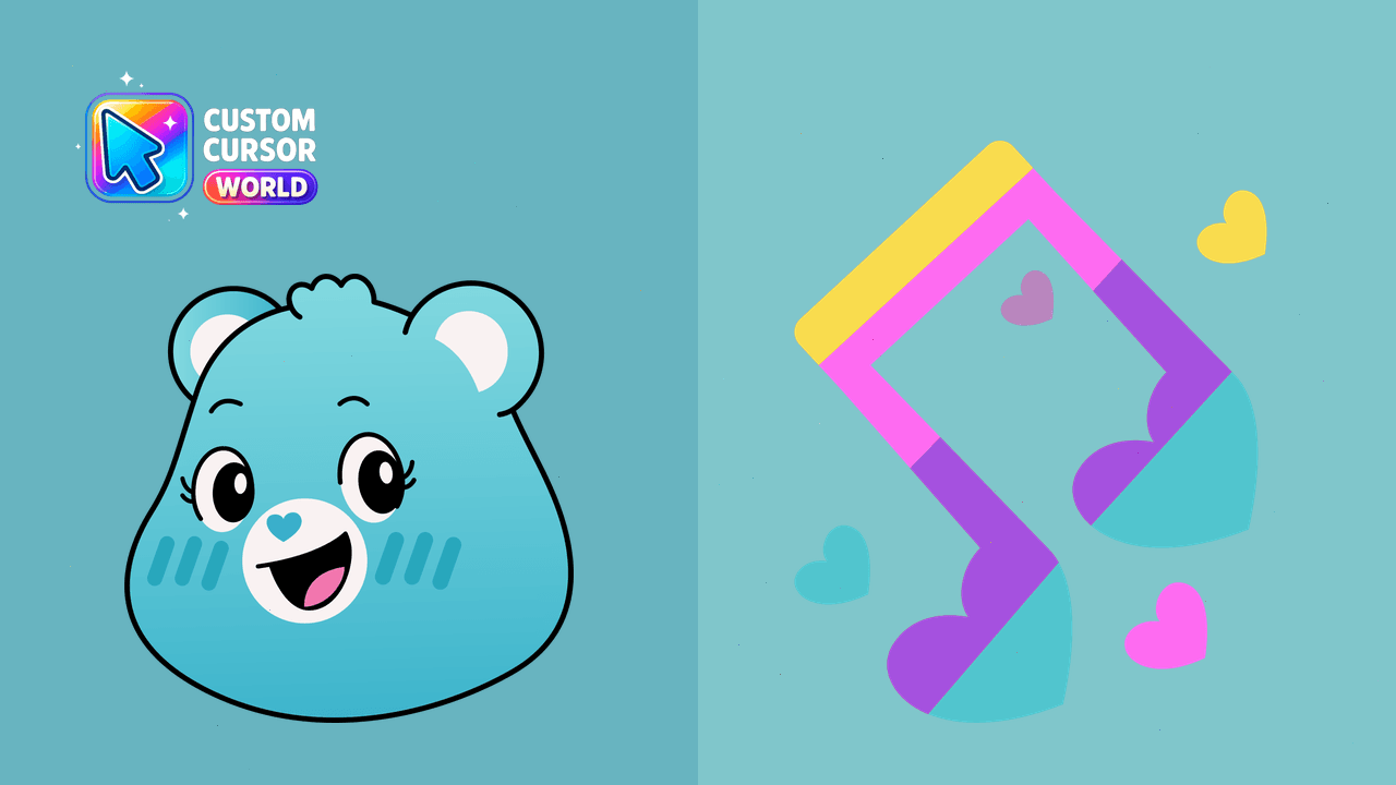 Cursor pack preview: Heartsong Bear Custom Cursor Pack