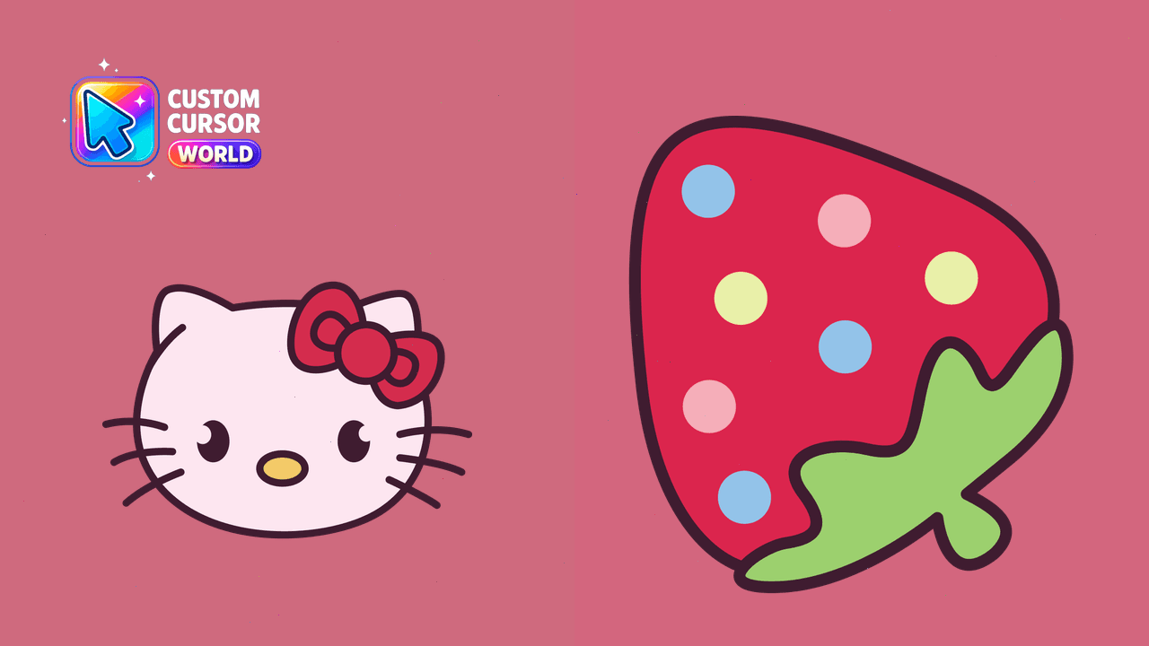 Cursor pack preview: Custom Cursor - Hello Kitty & Strawberry Pack