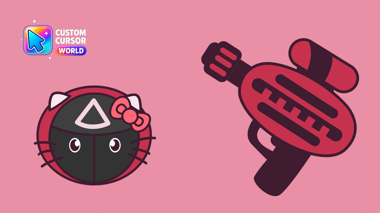 Cursor pack preview: Custom Cursor Pack - Hello Kitty Squid Game Soldier
